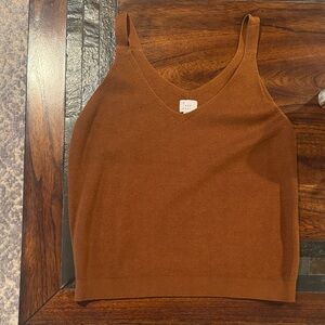a new day Rust Brown V-Neck Knit Tank